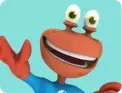 Cartoon crab icon.