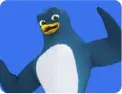 Cartoon penguin icon.